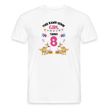Parasaurolophus Design Birthday Party - Men's T-Shirt - white - Front - AI Model Male 178 dark (178cm)