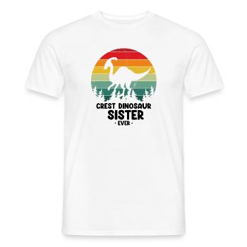 Crest Dinosaur Sister pour Parasaurolophus - T-shirt homme - blanc - Devant - AI Model Male 178 dark (178cm)