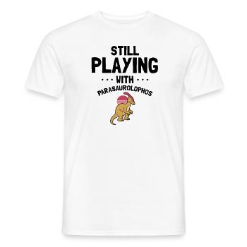 Dinosaur Motif for Paleontologists - Men's T-Shirt - white - Front - AI Model Male 178 dark (178cm)