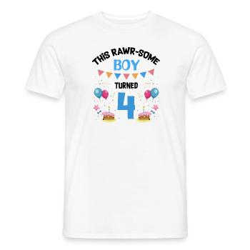 Parasaurolophus Boys Design Birthday Party - Men's T-Shirt - white - Front - AI Model Male 178 dark (178cm)