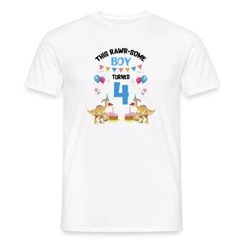 Parasaurolophus Kids for Dinosaur Birthday - Men's T-Shirt - white - Front - AI Model Male 178 dark (178cm)
