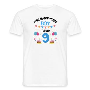 Parasaurolophus Boys Design Birthday Party - Men's T-Shirt - white - Front - AI Model Male 178 dark (178cm)