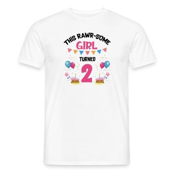 Parasaurolophus Girls Design Birthday Party - Men's T-Shirt - white - Front - AI Model Male 178 dark (178cm)