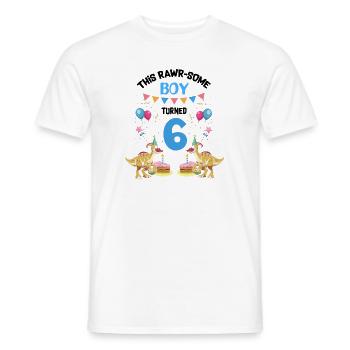 Parasaurolophus Kids for Dinosaur Birthday - Men's T-Shirt - white - Front - AI Model Male 178 dark (178cm)