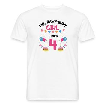 Parasaurolophus Girls Design Birthday Party - Men's T-Shirt - white - Front - AI Model Male 178 dark (178cm)