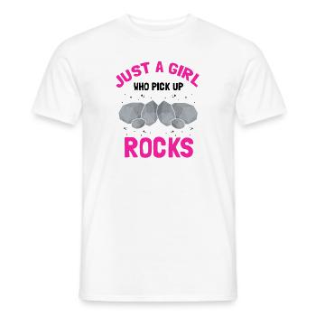 Recherche sur les roches et conception de roches à quartz - T-shirt homme - blanc - Devant - AI Model Male 178 dark (178cm)