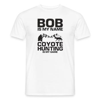 Conception de chasseur de coyote pour la chasse au coyote - T-shirt homme - blanc - Devant - AI Model Male 178 dark (178cm)