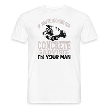 Concrete construction design for construction workers and construction site - Men's T-Shirt - white - Front - AI Model Male 178 dark (178cm)