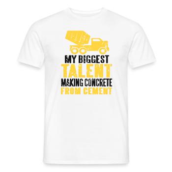 Concrete construction design for construction workers and construction site - Men's T-Shirt - white - Front - AI Model Male 178 dark (178cm)