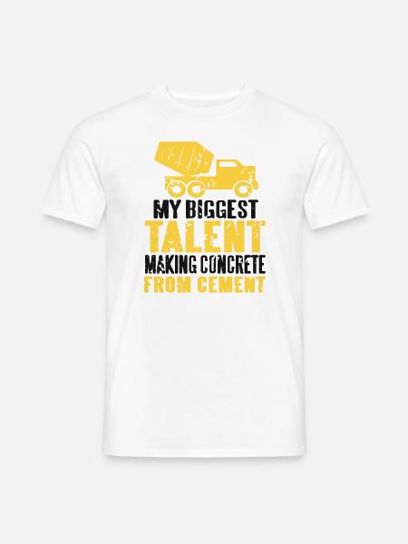 Progettazione di costruzioni in calcestruzzo per operai edili e cantieri - T-shirt uomo - bianco