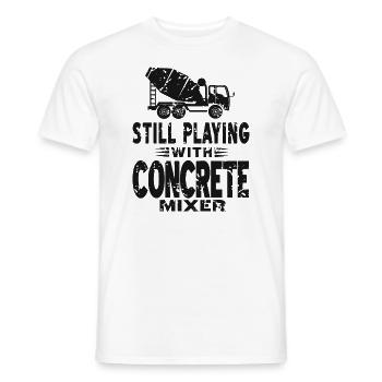 Concrete construction design for construction workers and construction site - Men's T-Shirt - white - Front - AI Model Male 178 dark (178cm)
