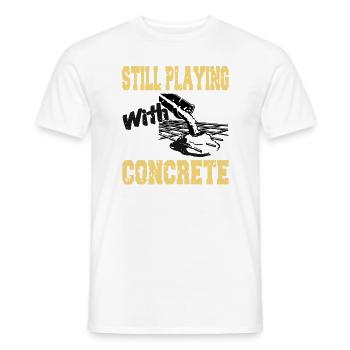 Concrete construction design for construction workers and construction site - Men's T-Shirt - white - Front - AI Model Male 178 dark (178cm)