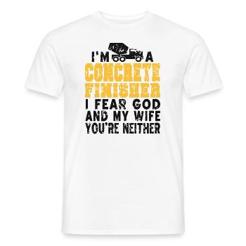 Concrete construction design for construction workers and construction site - Men's T-Shirt - white - Front - AI Model Male 178 dark (178cm)
