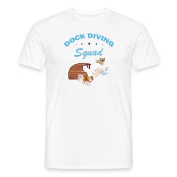 Dock Diving Design for Dog Jumping and Dock Dog - Men's T-Shirt - white - Front - AI Model Male 178 dark (178cm)