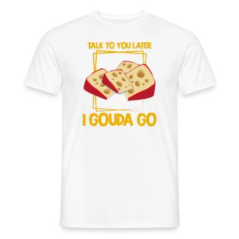 Gouda design pour fromagerie laitière et fromage Gouda - T-shirt homme - blanc - Devant - AI Model Male 178 dark (178cm)