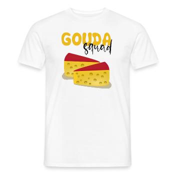 Gouda design pour fromagerie laitière et fromage Gouda - T-shirt homme - blanc - Devant - AI Model Male 178 dark (178cm)