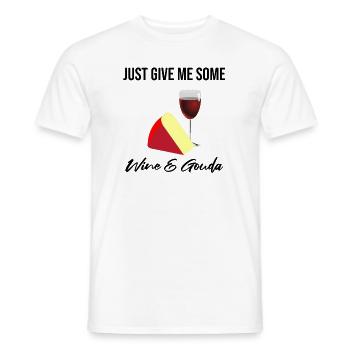 Gouda cheese design for Gouda Fnas and Charcuterie - Men's T-Shirt - white - Front - AI Model Male 178 dark (178cm)