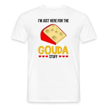 Gouda fumé design et Gouda gourmet - T-shirt homme - blanc - Devant - AI Model Male 178 dark (178cm)