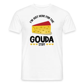 Gouda design pour fromagerie laitière et fromage Gouda - T-shirt homme - blanc - Devant - AI Model Male 178 dark (178cm)
