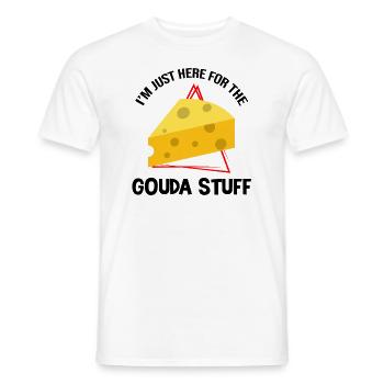 Devis fromagerie pour les amateurs de fromage Gouda et de Gouda - T-shirt homme - blanc - Devant - AI Model Male 178 dark (178cm)