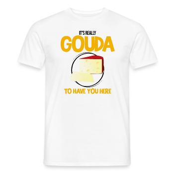 Smoked Gouda design and Gouda gourmet - Men's T-Shirt - white - Front - AI Model Male 178 dark (178cm)