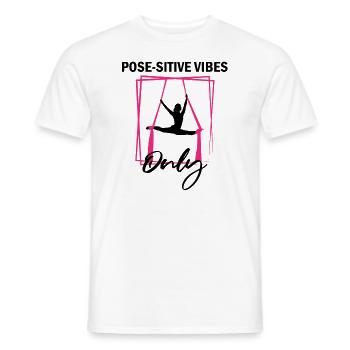 Aerial Silk Dancer for Aerial Ribbon and Aerialist - Men's T-Shirt - white - Front - AI Model Male 178 dark (178cm)