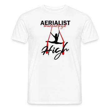 Aerial Silk Dancer for Aerial Ribbon and Aerialist - Men's T-Shirt - white - Front - AI Model Male 178 dark (178cm)