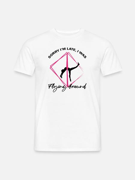 Soies aériennes pour le yoga aérien et la gymnastique aérienne - T-shirt homme - blanc