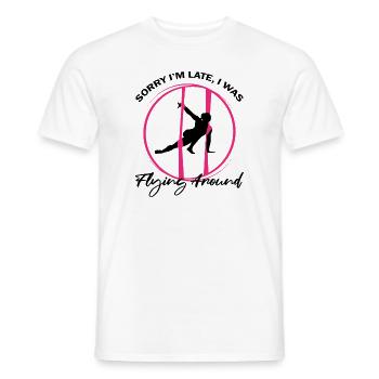 Aerial Silk Dancer for Aerial Ribbon and Aerialist - Men's T-Shirt - white - Front - AI Model Male 178 dark (178cm)