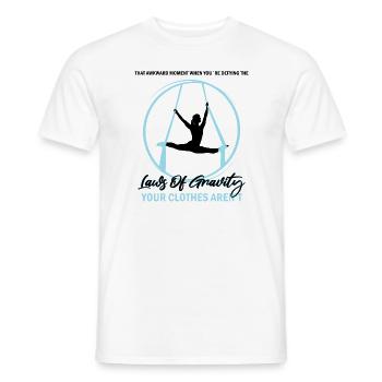 Cirque de soie aérien pour les artistes de soie aérienne - T-shirt homme - blanc - Devant - AI Model Male 178 dark (178cm)