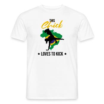 Instruments de capoeira pour la danse brésilienne - T-shirt homme - blanc - Devant - AI Model Male 178 dark (178cm)