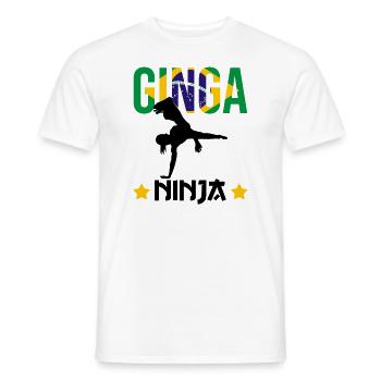 Instruments de capoeira pour la danse brésilienne - T-shirt homme - blanc - Devant - AI Model Male 178 dark (178cm)