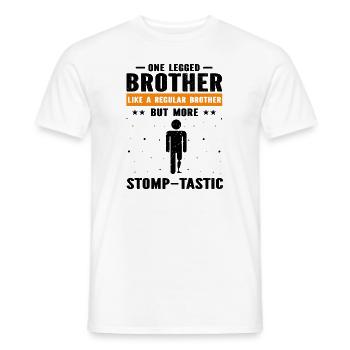 Conception de jambe bionique pour prothèses de jambe - T-shirt homme - blanc - Devant - AI Model Male 178 dark (178cm)