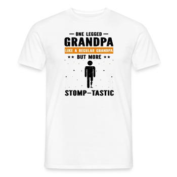 Conception de jambe bionique pour prothèses de jambe - T-shirt homme - blanc - Devant - AI Model Male 178 dark (178cm)