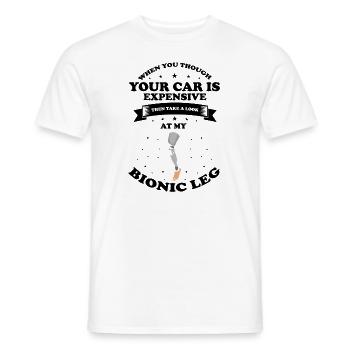 Artificial limb design for leg prosthesis - Men's T-Shirt - white - Front - AI Model Male 178 dark (178cm)