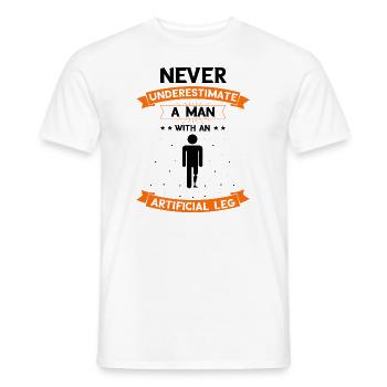 Artificial limb design for leg prosthesis - Men's T-Shirt - white - Front - AI Model Male 178 dark (178cm)