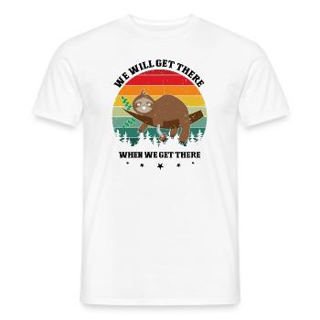 Conception de jambe bionique pour prothèses de jambe - T-shirt homme - blanc - Devant - AI Model Male 178 dark (178cm)