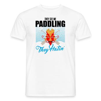 Dragon Boat Paddle pour le Festival de course de bateaux-dragons - T-shirt homme - blanc - Devant - AI Model Male 178 dark (178cm)