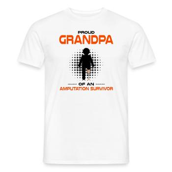 Conception de prothèses de jambe et prothèses de jambe - T-shirt homme - blanc - Devant - AI Model Male 178 dark (178cm)