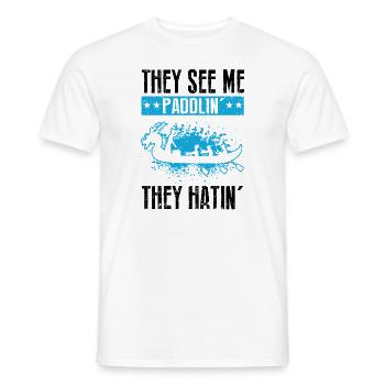 Drachenboot und Drachenboot Crew - Männer T-Shirt - Weiß - Vorne - AI Model Male 178 dark (178cm)
