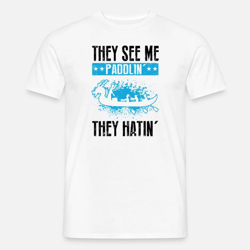 Drachenboot und Drachenboot Crew - Männer T-Shirt - Weiß