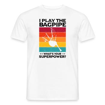 Citation de professeur de cornemuse et joueurs de cornemuse - T-shirt homme - blanc - Devant - AI Model Male 178 dark (178cm)