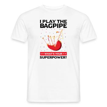 Conception de cornemuse pour Scotland Pride et cornemuse - T-shirt homme - blanc - Devant - AI Model Male 178 dark (178cm)