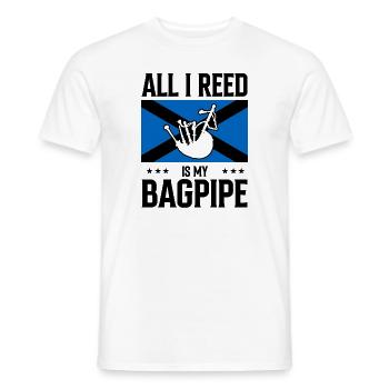 Dudelsack für Dudelsackspieler und Schotten - Männer T-Shirt - Weiß - Vorne - AI Model Male 178 dark (178cm)