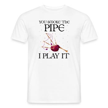Bagpipes for pipers and Scots - Men's T-Shirt - white - Front - AI Model Male 178 dark (178cm)