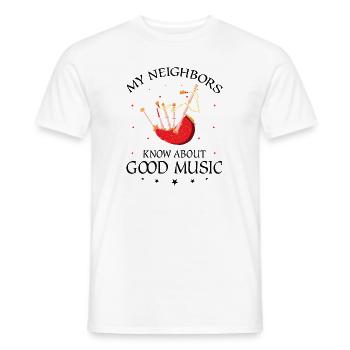 Bagpipes for pipers and Scots - Men's T-Shirt - white - Front - AI Model Male 178 dark (178cm)