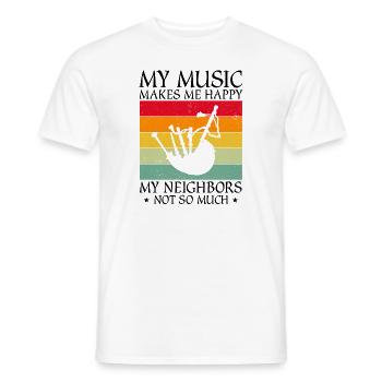 Citation de cornemuse pour les musiciens écossais et de cornemuse - T-shirt homme - blanc - Devant - AI Model Male 178 dark (178cm)