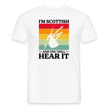 Conception de cornemuse pour Scotland Pride et cornemuse - T-shirt homme - blanc - Devant - AI Model Male 178 dark (178cm)