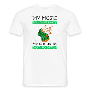Bagpipes for pipers and Scots - Men's T-Shirt - white - Front - AI Model Male 178 dark (178cm)