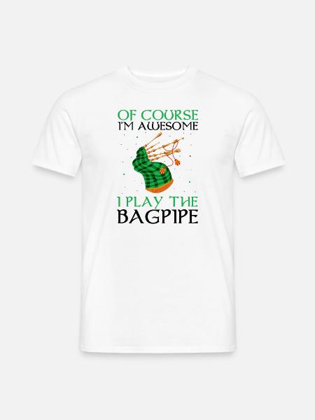Bagpipe training and bagpipe playing - Men's T-Shirt - white